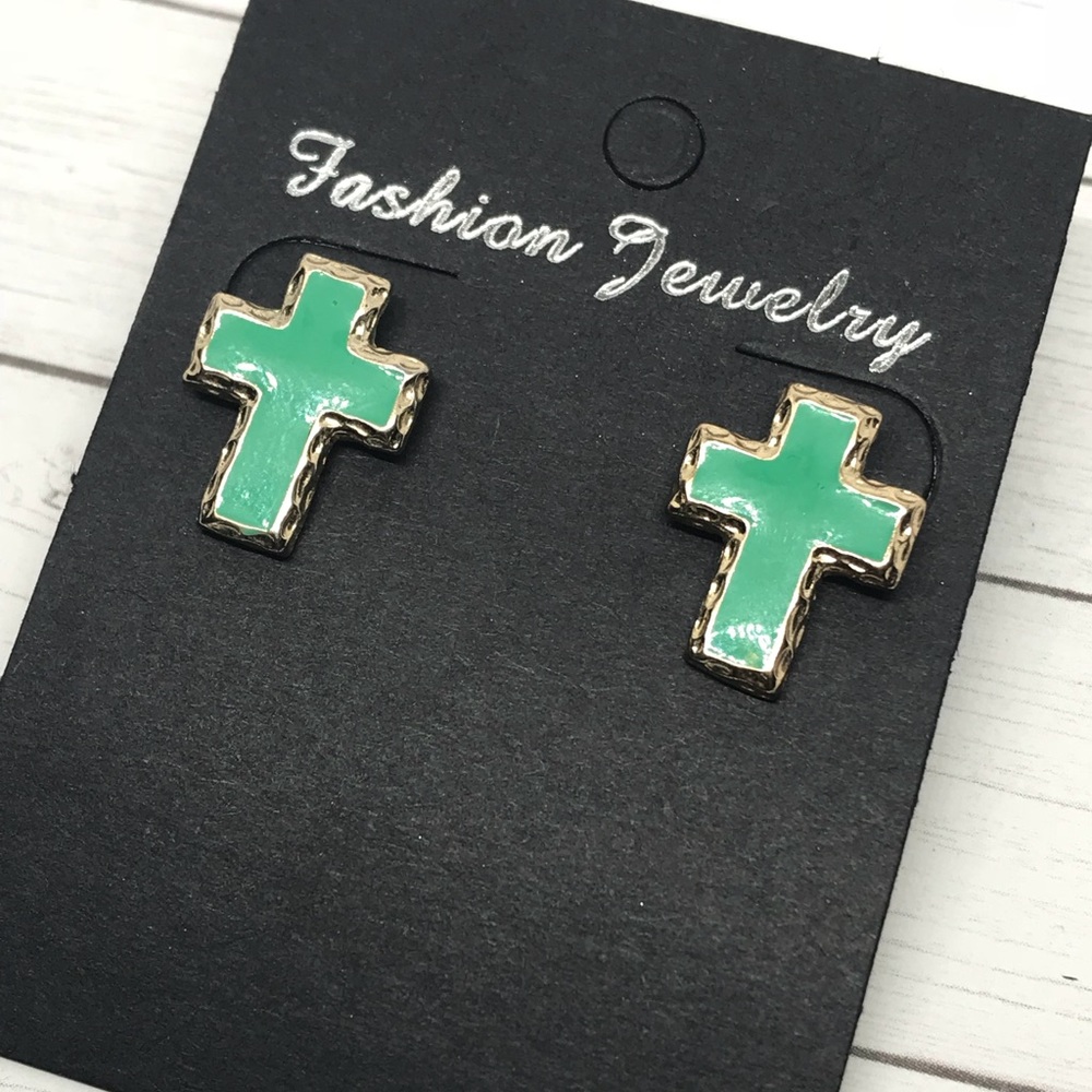 Cross stud earrings